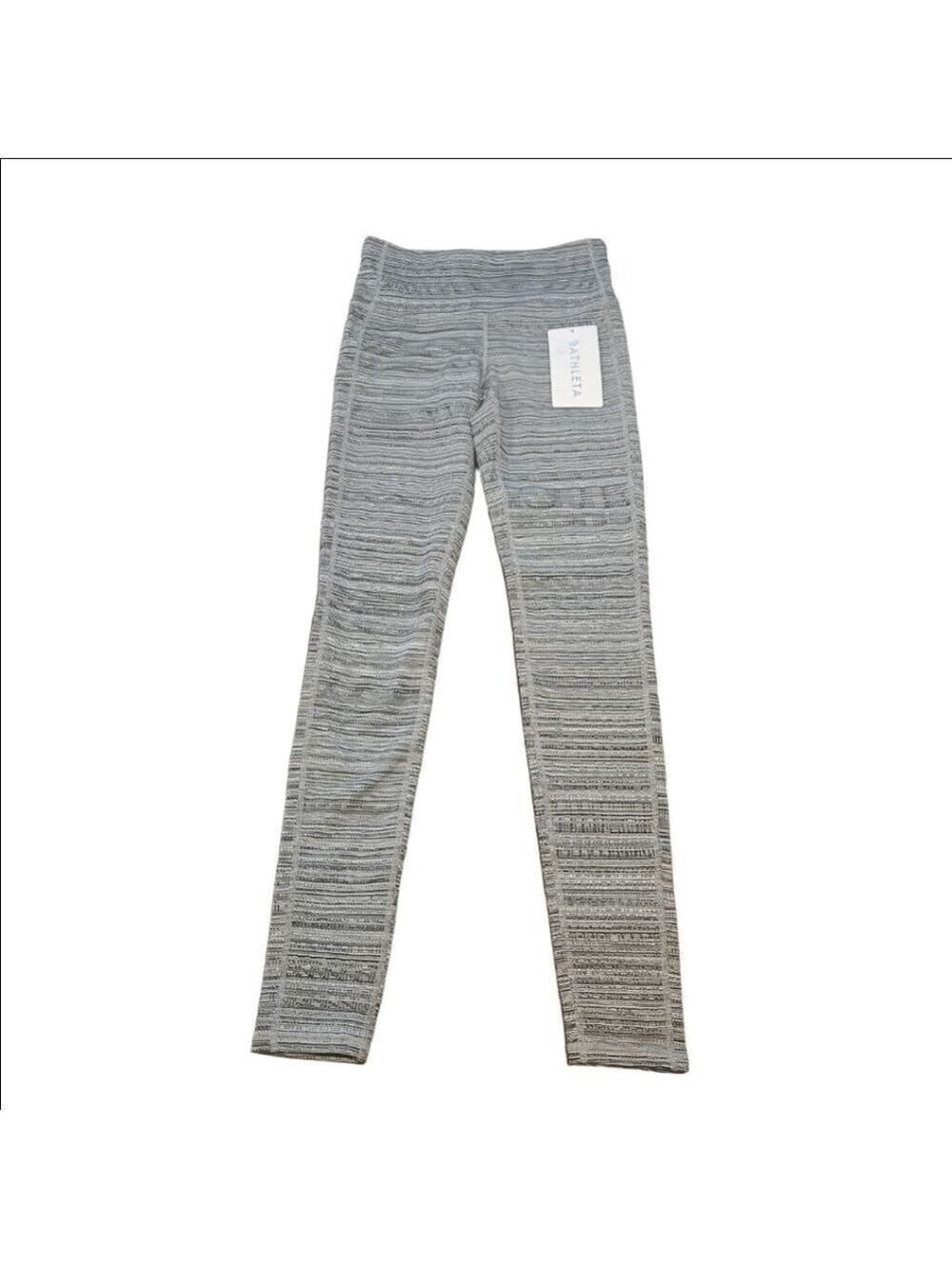 Women's Athleta NWT XS High Rise Jacquard Chaturanga Tights Leggings Grey Black